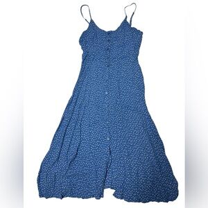 Rolla’s Blue Polka Dot Button-Front Midi Dress - Size M